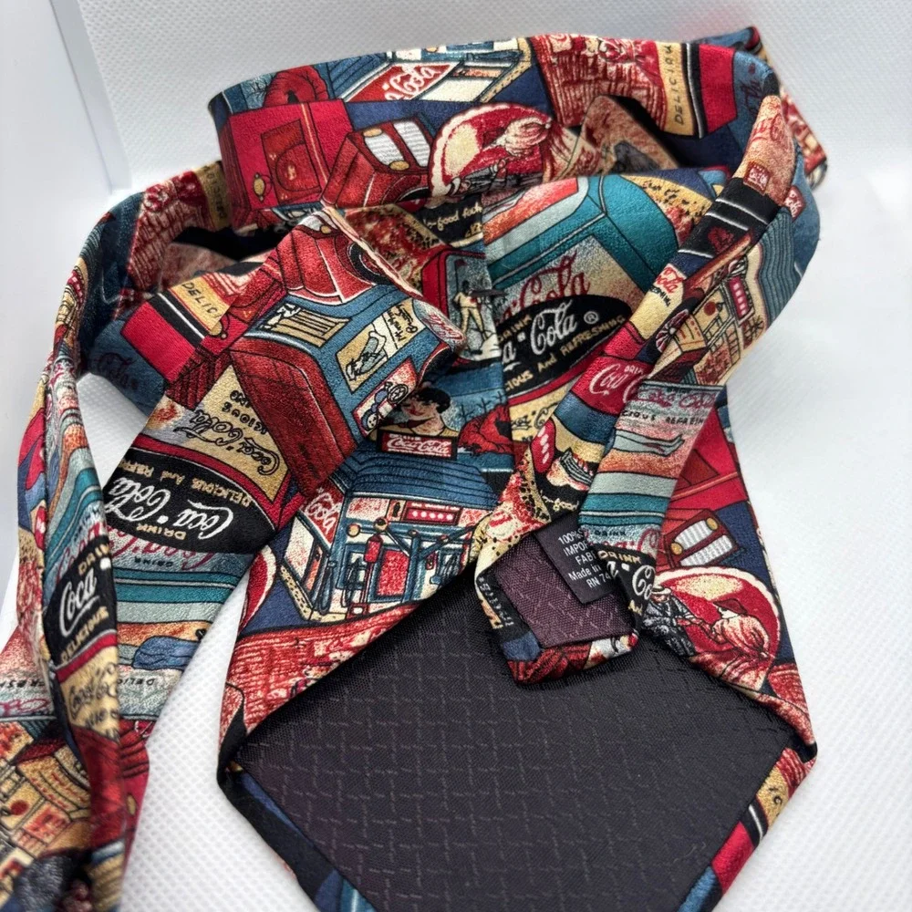 Coca-Cola‎ Necktie Mens Vintage Soda Advertisement Silk Graphic Tie Americana